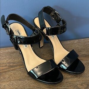 Karl Lagerfeld Black Patent Leather Heels
